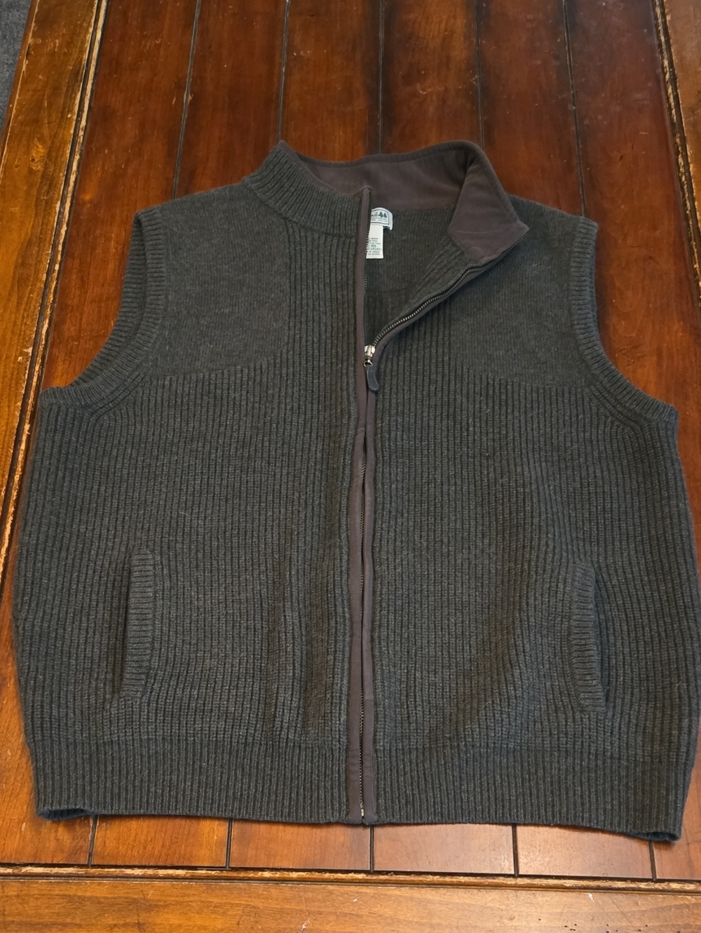 L.L. Bean Dark Green Merino Wool Sweater Vest